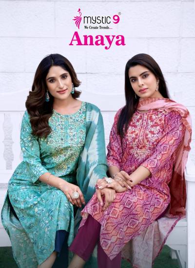 ANAYA VOL 1 BY MYSTIC 9 DESIGNER EMBROIDERY SALWAR SUIT WHOLESALER IN INDIA